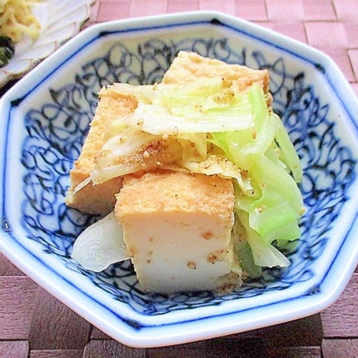 簡単!厚揚げとキャベツの塩ごま和え